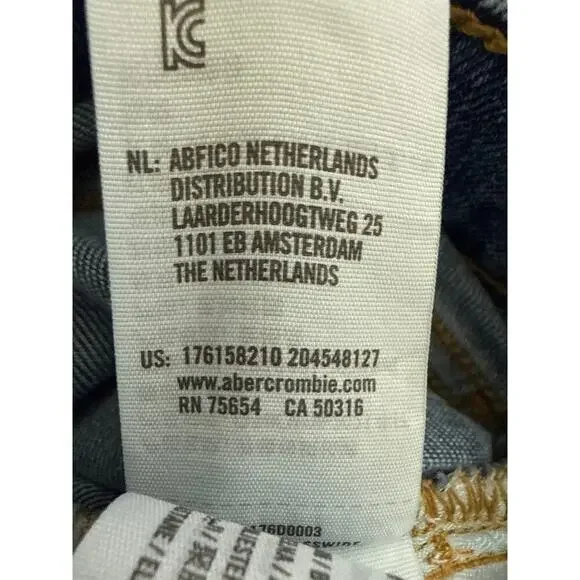 Abercrombie & Fitch Men’s 33x34 Athletic Skinny Stretch Jeans Medium Wash EUC - Picture 9 of 9